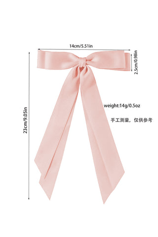 Apricot Pink Elegant Terylene Double Bow Hair Clip